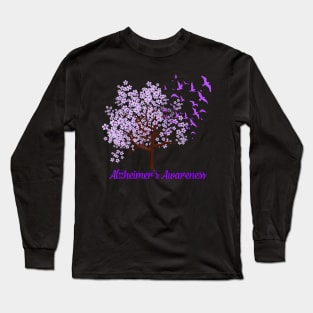 TREE BIRDS ALZHEIMERS ALZHEIMER AWARENESS Gift Long Sleeve T-Shirt